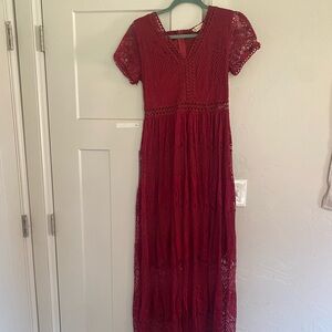 Altar’d state red lace dress